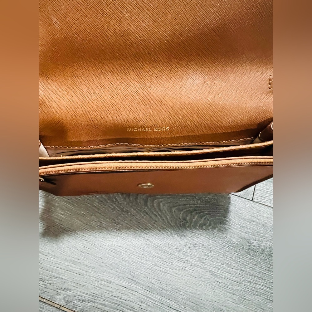 Michael Kors Tan Leather Messenger Bag - Picture 8 of 10